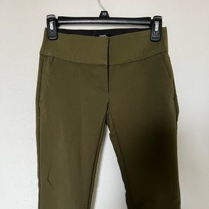 Army green skinny cropped dress pants